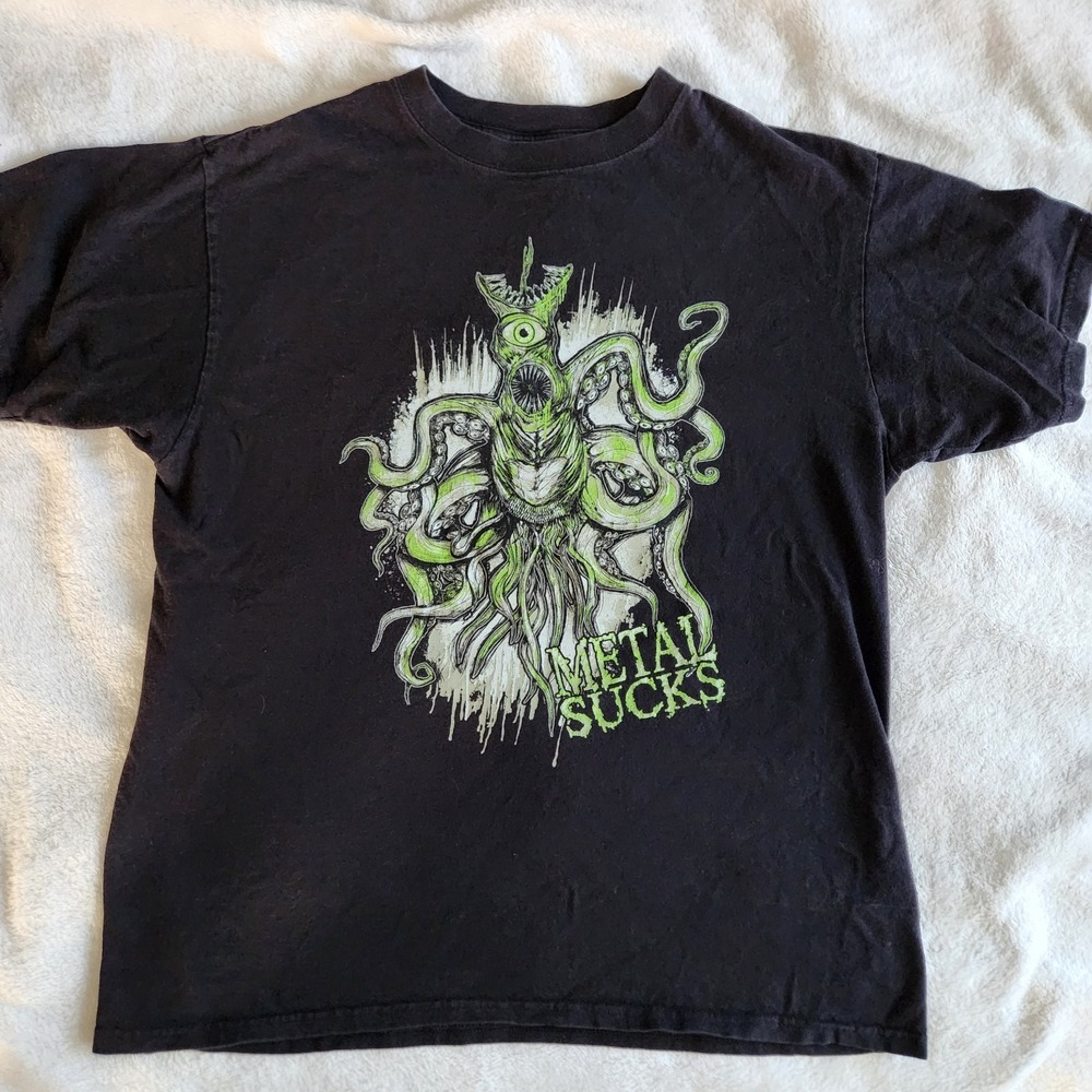 VTG Y2K Anvil Metal Sucks Metal Grunge Band T Shirt Mens Medium
